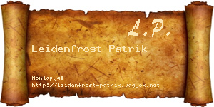 Leidenfrost Patrik névjegykártya